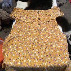 Yellow low cut dress